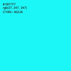 #1BF7F7 - Cyan / Aqua Color Image